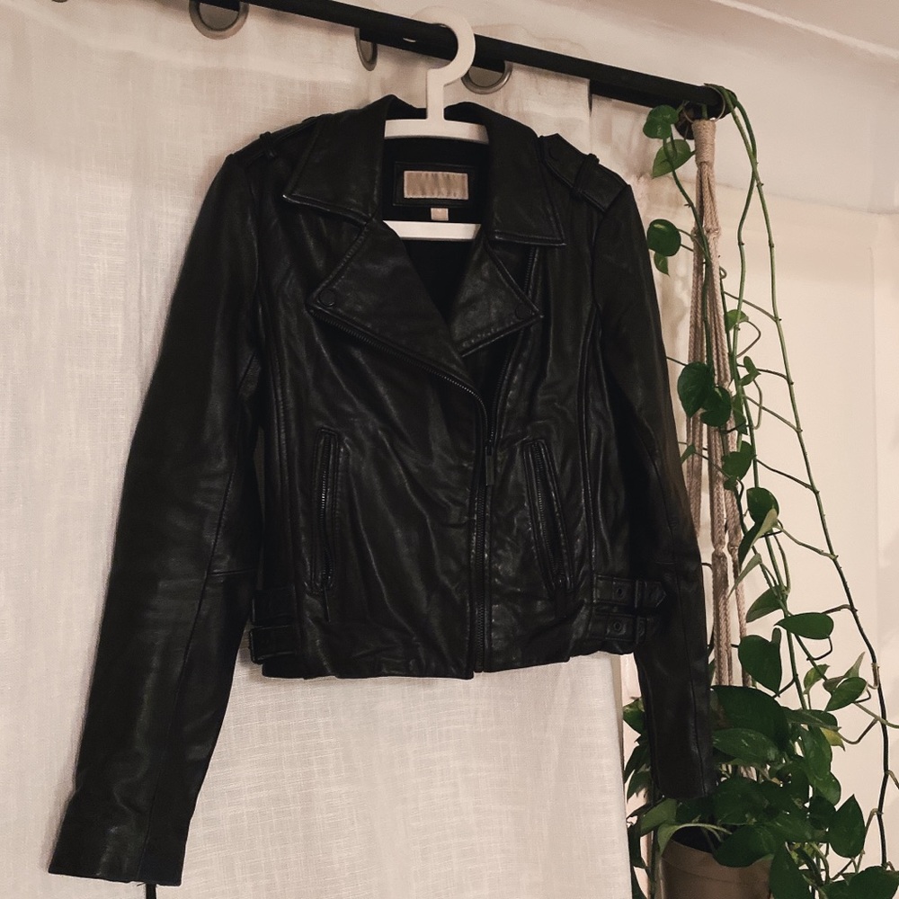 Michael Kors Black Leather Moto Jacket